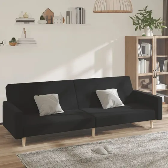 vidaXL 2-personers sovesofa stof sort