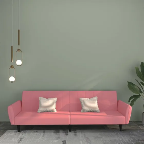 vidaXL 2-personers sovesofa fløjl lyserød