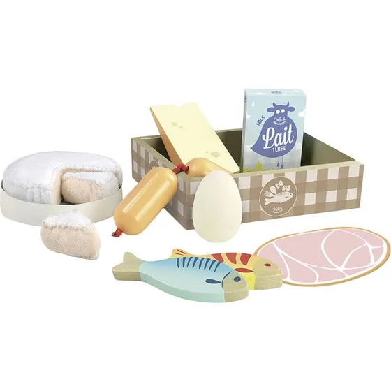 Vilac madsæt i træ - fisk, skinke og ost (11 dele)