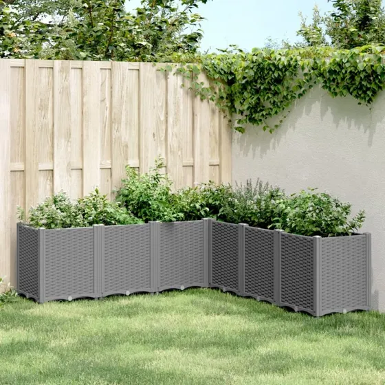 vidaXL Plantekasse 160x160x53 cm lysegrå