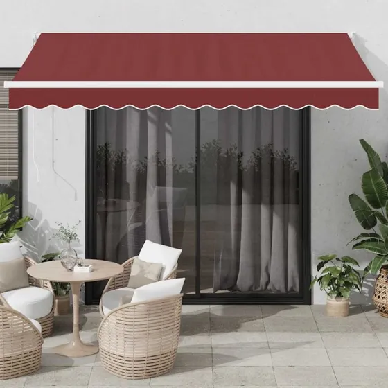 vidaXL Markise 350x250 cm Automatisk Betjening Bordeaux