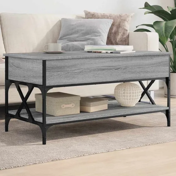 vidaXL sofabord 100x50x50 cm grå sonoma-eg konstrueret træ og metal