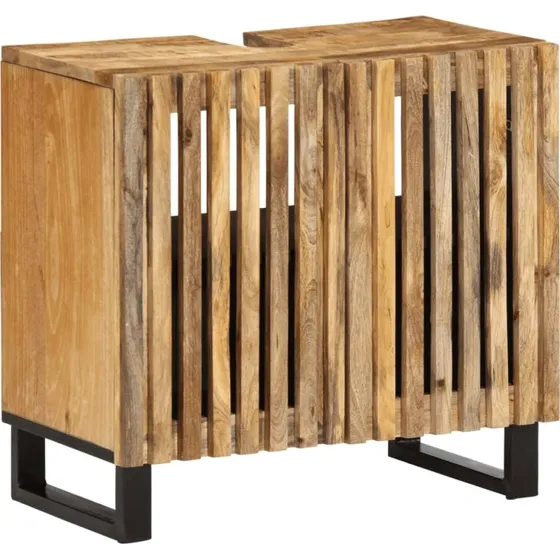 vidaXL Underskab til vask 62x34x58 cm i massivt ru mangotræ