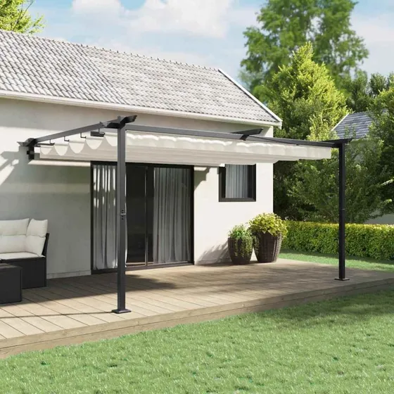 vidaXL Pavillon Creme 400x300x200 cm Stål & Polyester