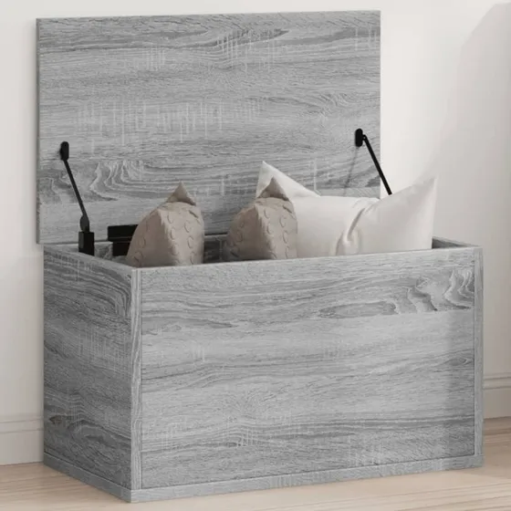 vidaXL Opbevaringsboks 60x35x35 cm konstrueret træ grå sonoma-eg
