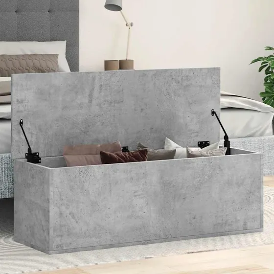 vidaXL Opbevaringsboks 102x35x35 cm konstrueret træ betongrå