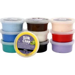 Silk Clay 10 x 40 g – Basisfarver