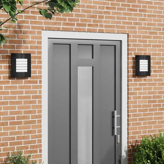 vidaXL Udendørs Væglampe 2 stk, Sort, 23,5 x 9 x 26 cm
