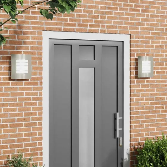 vidaXL Udendørs Væglampe 2 stk Sølv 23,5 x 9 x 26 cm
