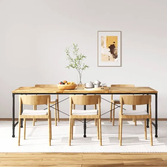 vidaXL Spisebord Massivt Mangotræ 240 cm Lysebrun