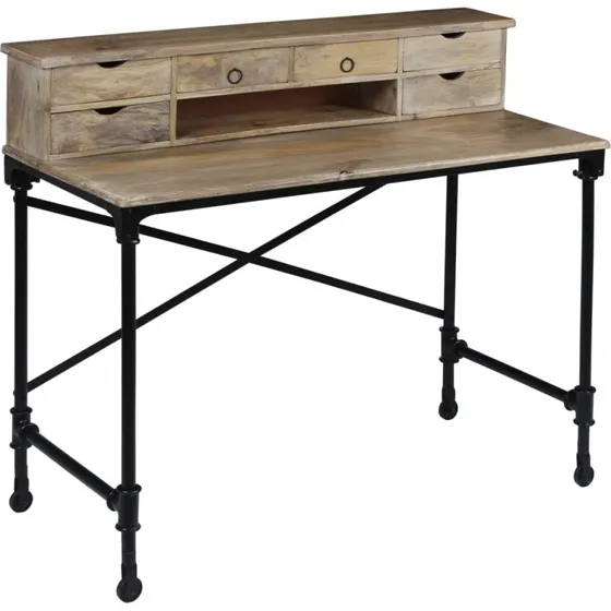 Mangotræ & Stål Skrivebord 110x50x96 cm