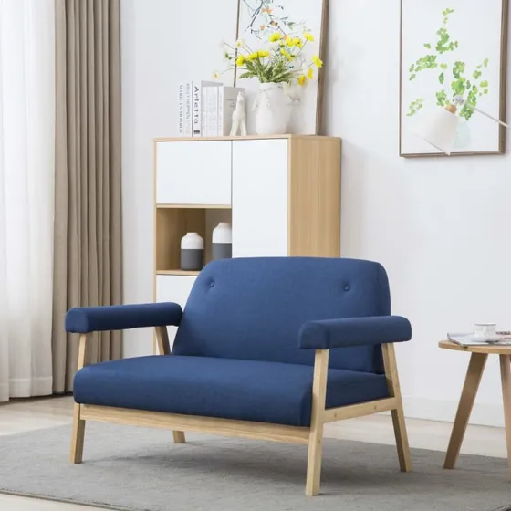 vidaXL 2-personers sofa i stof blå – komfortabel og stilfuld