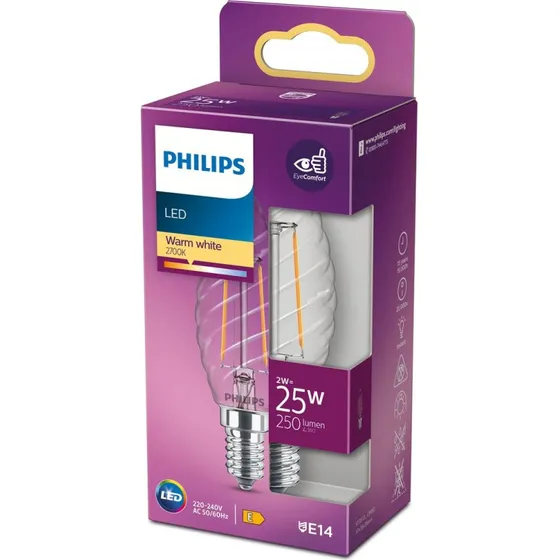 Philips LED Classic Filament 2W E14 2700K Klar