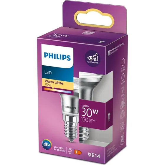 Philips LED Classic R39 1,8W E14 2700K varm hvid