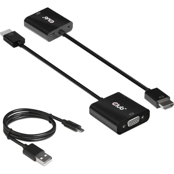Club 3D CAC-1302 HDMI til VGA Adapter, Sort