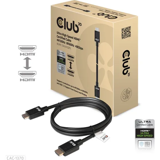 Club 3D CAC-1370 HDMI 2.1 1,5 m Sort