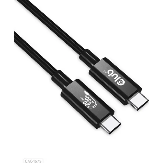 Club 3D USB4 Gen2x2 USB-C kabel 2m Sort