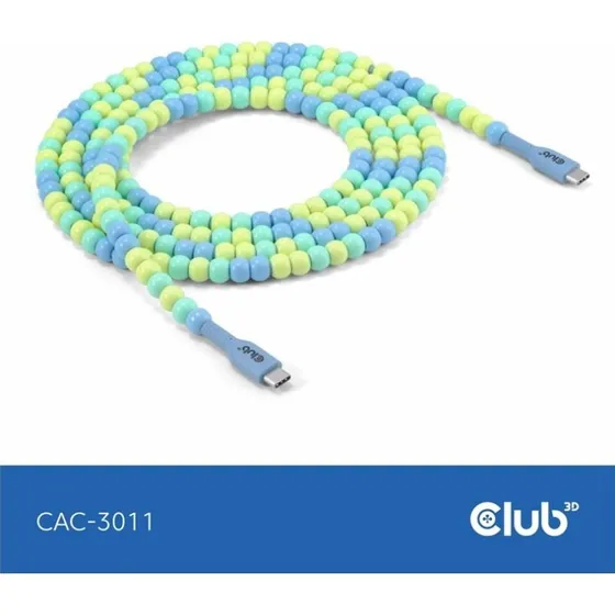 Club 3D USB-C kabel 2 m blå perlekabel
