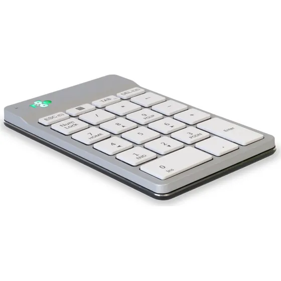 R-Go RGOCONMWLWH Numerisk Trådløst Tastatur, Bluetooth 5.0, Hvid