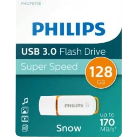 Philips Snow Edition 3.0 128GB USB 3.0 Hvid/Yellow