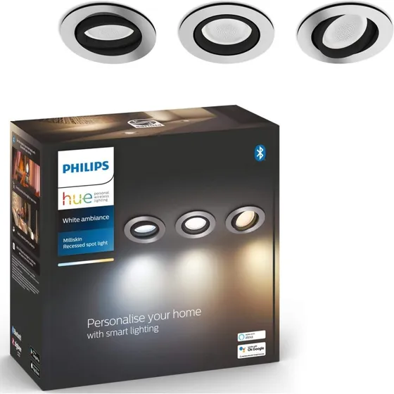 Philips Hue Milliskin Spot White Ambiance 3-pack Alu