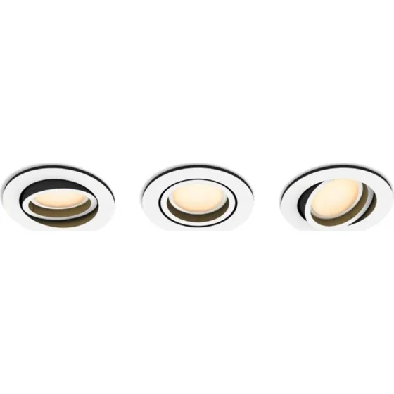 Philips Hue White Ambiance Milliskin 3-pak indbygningsspot hvid