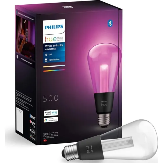 Philips Hue Lightguide Edison ST72 E27 Hvid og Farvet Lys