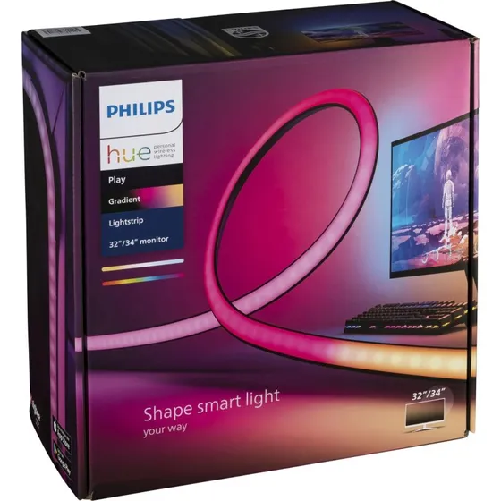 Philips Hue Play Gradient Lysstrip 32-34" til PC-skærm