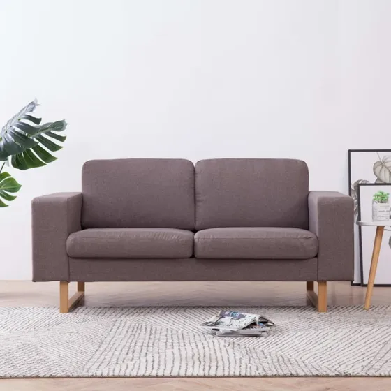 vidaXL 2-personers sofa gråbrun stof