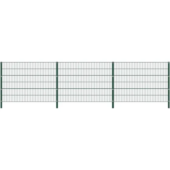 Hegnspanel med stolper jern 522x120 cm grøn