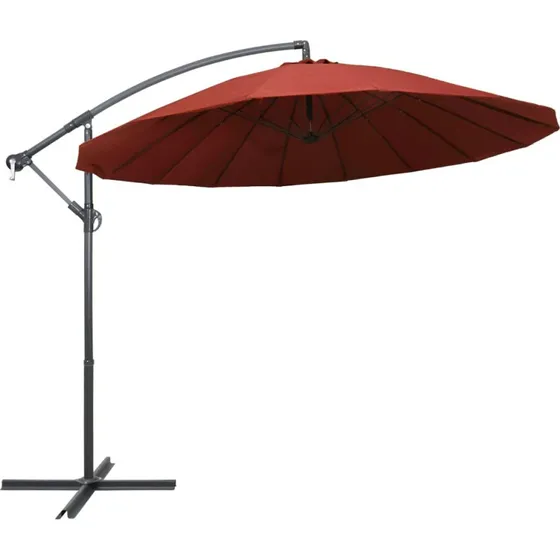 vidaXL hængeparasol 3 m aluminiumsstang terrakotta