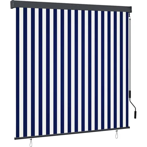 vidaXL Udendørs Rullegardin 160x250 cm Blå og Hvid