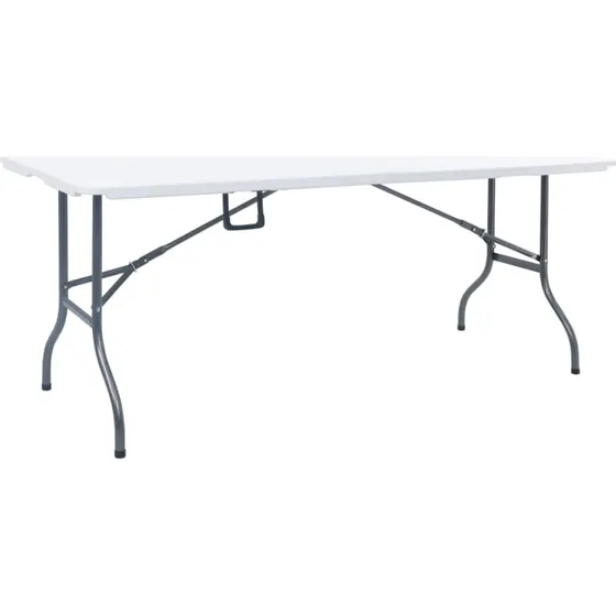 vidaXL foldbart havebord 180 x 75 cm hvid