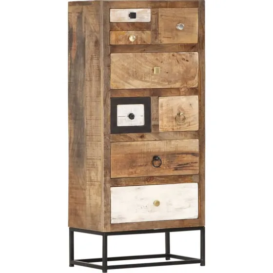 vidaXL Kommode 45x30x105 cm massivt genbrugstræ