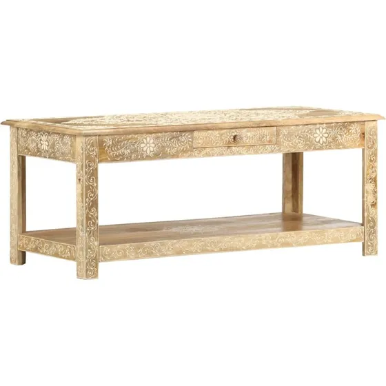 vidaXL Sofabord 110 x 50 x 45 cm håndmalet massivt mangotræ