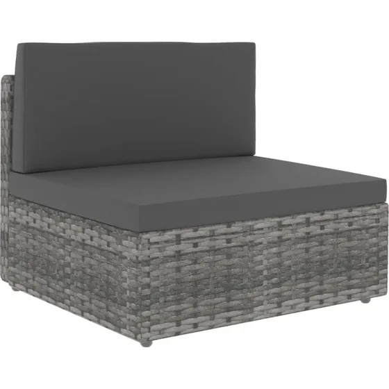 vidaXL Midtersæde til Sofa PolyRattan Grå