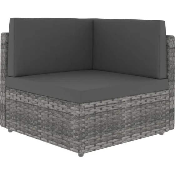 vidaXL Hjørnedel til Sofa PolyRattan Grå