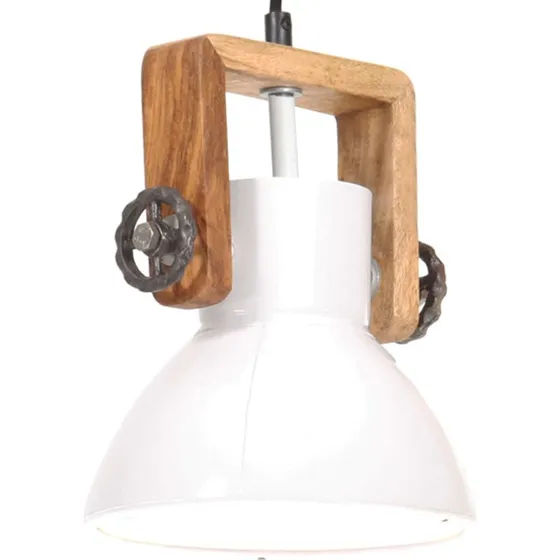 vidaXL Industriel Hængelampe 19 cm Hvid E27 25 W