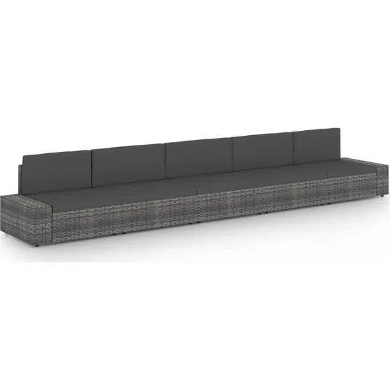 vidaXL 5-deligt loungesæt med hynder, polyrattan grå