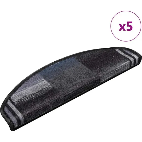 vidaXL selvklæbende trappemåtter 5 stk. 65x21x4 cm sort og grå