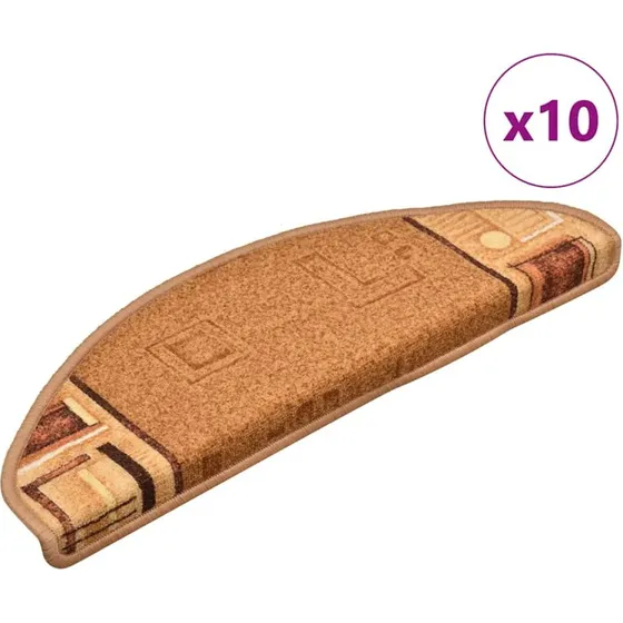 vidaXL selvklæbende trappemåtter 10 stk. 65x21x4 cm beige