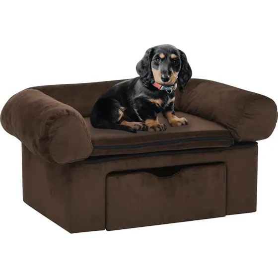 vidaXL Hundesofa med Skuffe 75x50x38 cm, Brun