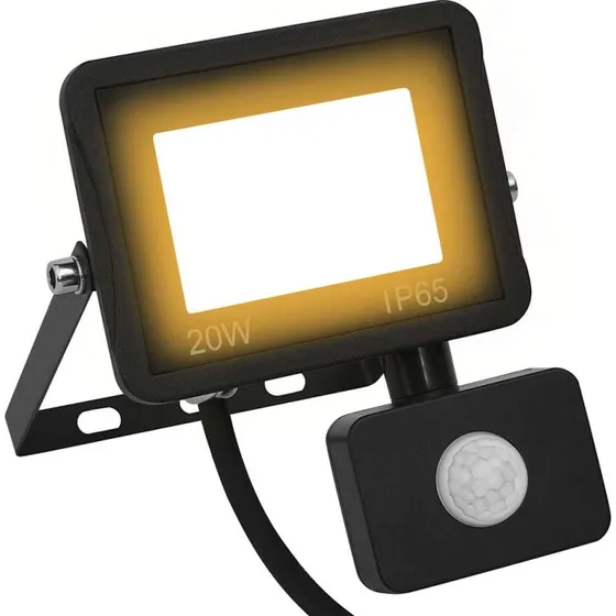 vidaXL LED-projektør med sensor 20 W varm hvid