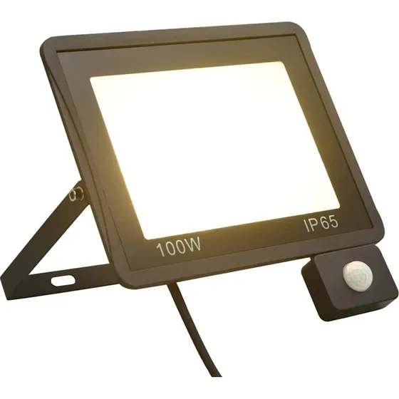 vidaXL LED-projektør 100 W varm hvid med sensor