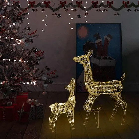 vidaXL Rensdyrfamilie 160 LED Akryl Varm Hvid