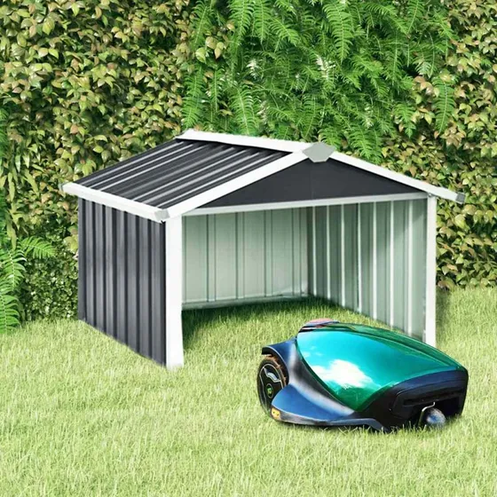 vidaXL Skur til Robotplæneklipper 92x97x63 cm, galvaniseret stål, antracitgrå