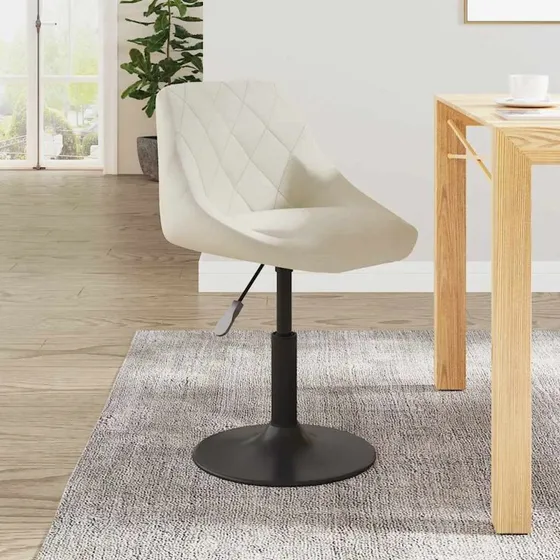 vidaXL barstol fløjl cremefarvet, højdejusterbar 360°