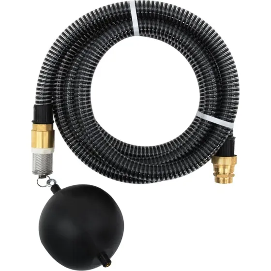 vidaXL Sugeslange 1,1" 4 m med messingkoblinger, sort