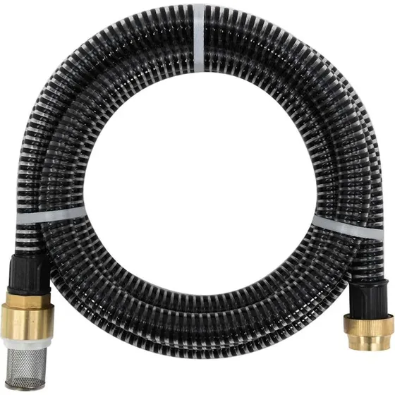 vidaXL sugeslange 1,1" 7 m med messingkoblinger, sort