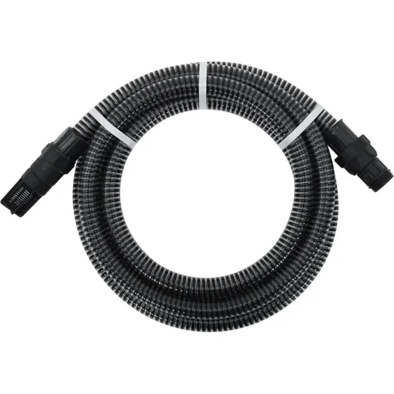 vidaXL sugeslange 1" 7 m med messingkoblinger, sort